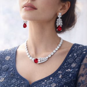 rose silver premium necklace